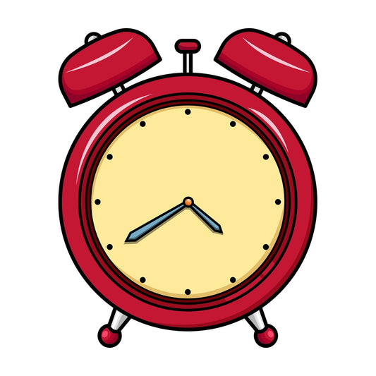 Red vintage alarm clock icon. PNG - JPG and vector EPS file formats (infinitely scalable). Images isolated on transparent background.