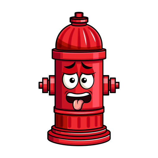 Disgusted fire hydrant emoticon. PNG - JPG and vector EPS file formats (infinitely scalable). Image isolated on transparent background.