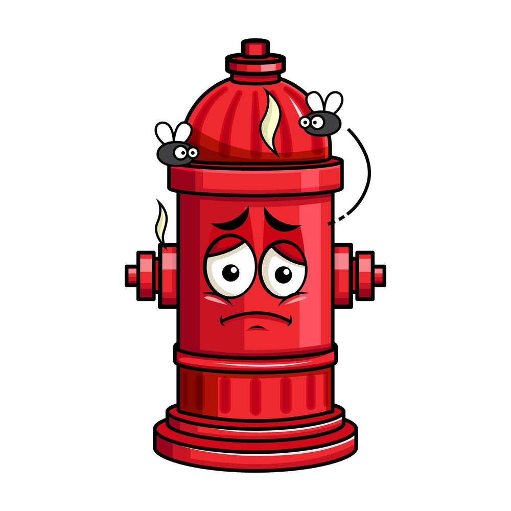 Stinky fire hydrant going bad emoticon. PNG - JPG and vector EPS file formats (infinitely scalable). Image isolated on transparent background.