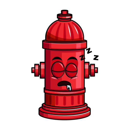Sleeping fire hydrant emoticon. PNG - JPG and vector EPS file formats (infinitely scalable). Image isolated on transparent background.
