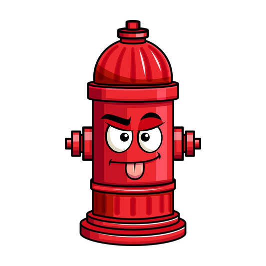 Sarcastic fire hydrant emoticon. PNG - JPG and vector EPS file formats (infinitely scalable). Image isolated on transparent background.