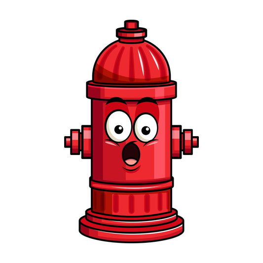 Surprised fire hydrant emoticon. PNG - JPG and vector EPS file formats (infinitely scalable). Image isolated on transparent background.