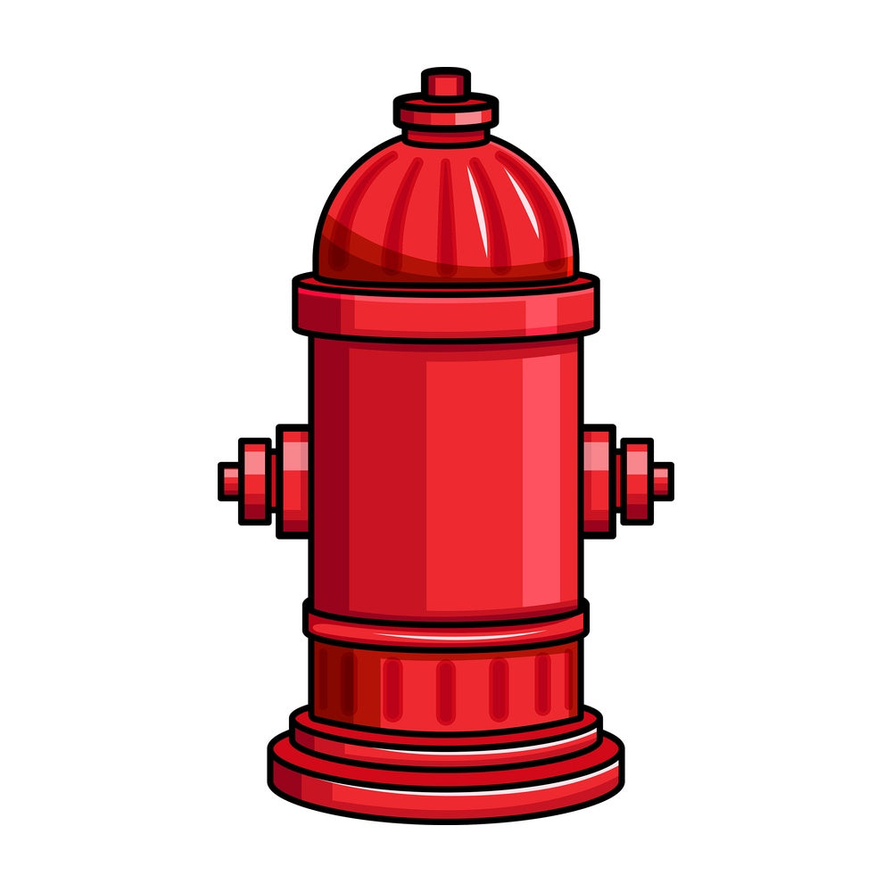 Red fire hydrant icon. PNG - JPG and vector EPS file formats (infinitely scalable). Images isolated on transparent background.