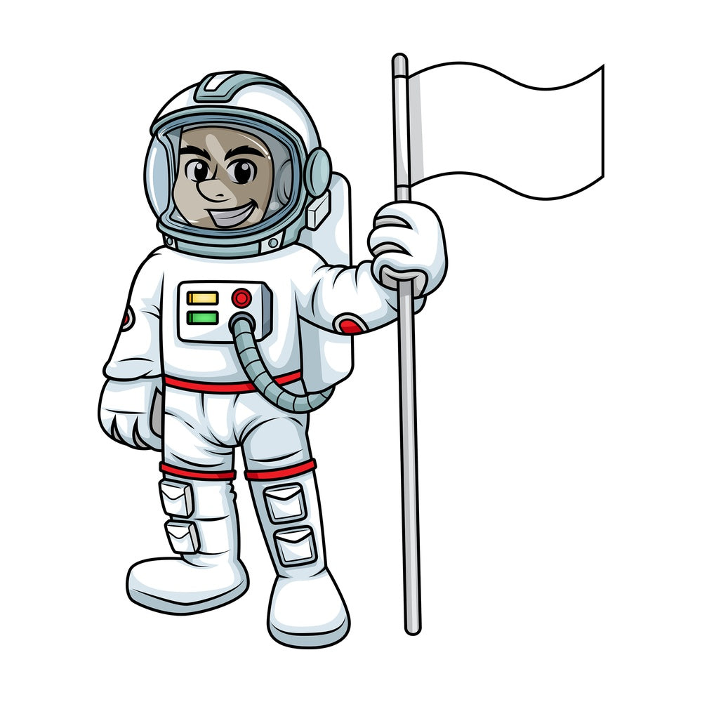 Male astronaut holding white flag. PNG - JPG and vector EPS (infinitely scalable). Image isolated on transparent background.|Man in space suit holding a white flag. PNG - JPG - Vector EPS.