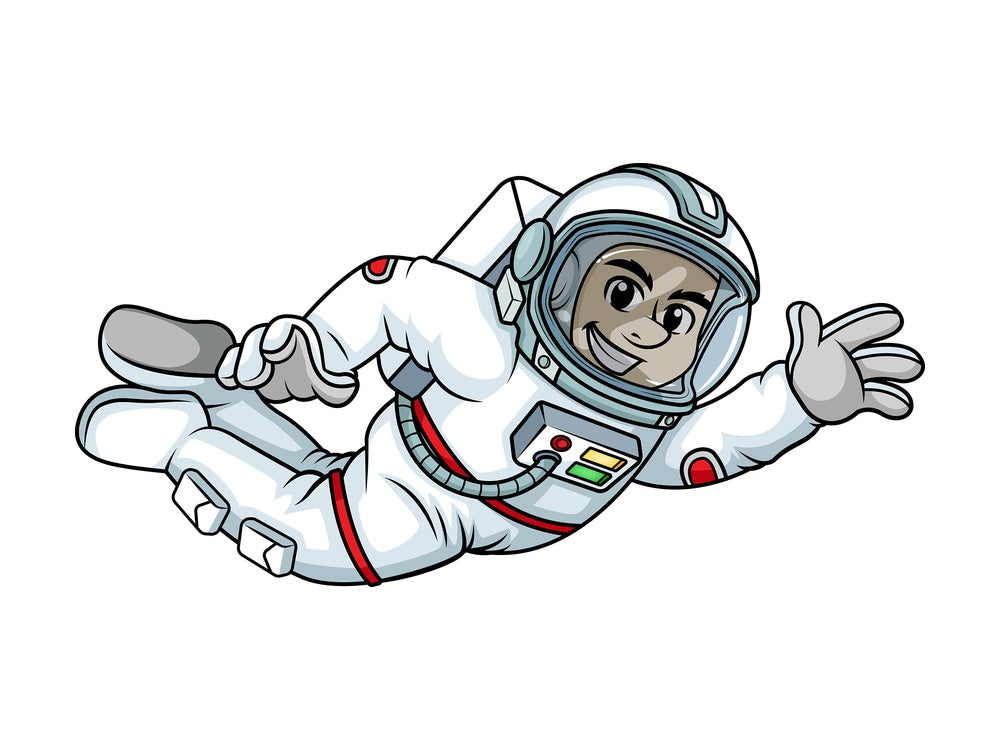 Male astronaut floating in space . PNG - JPG and vector EPS (infinitely scalable). Image isolated on transparent background.