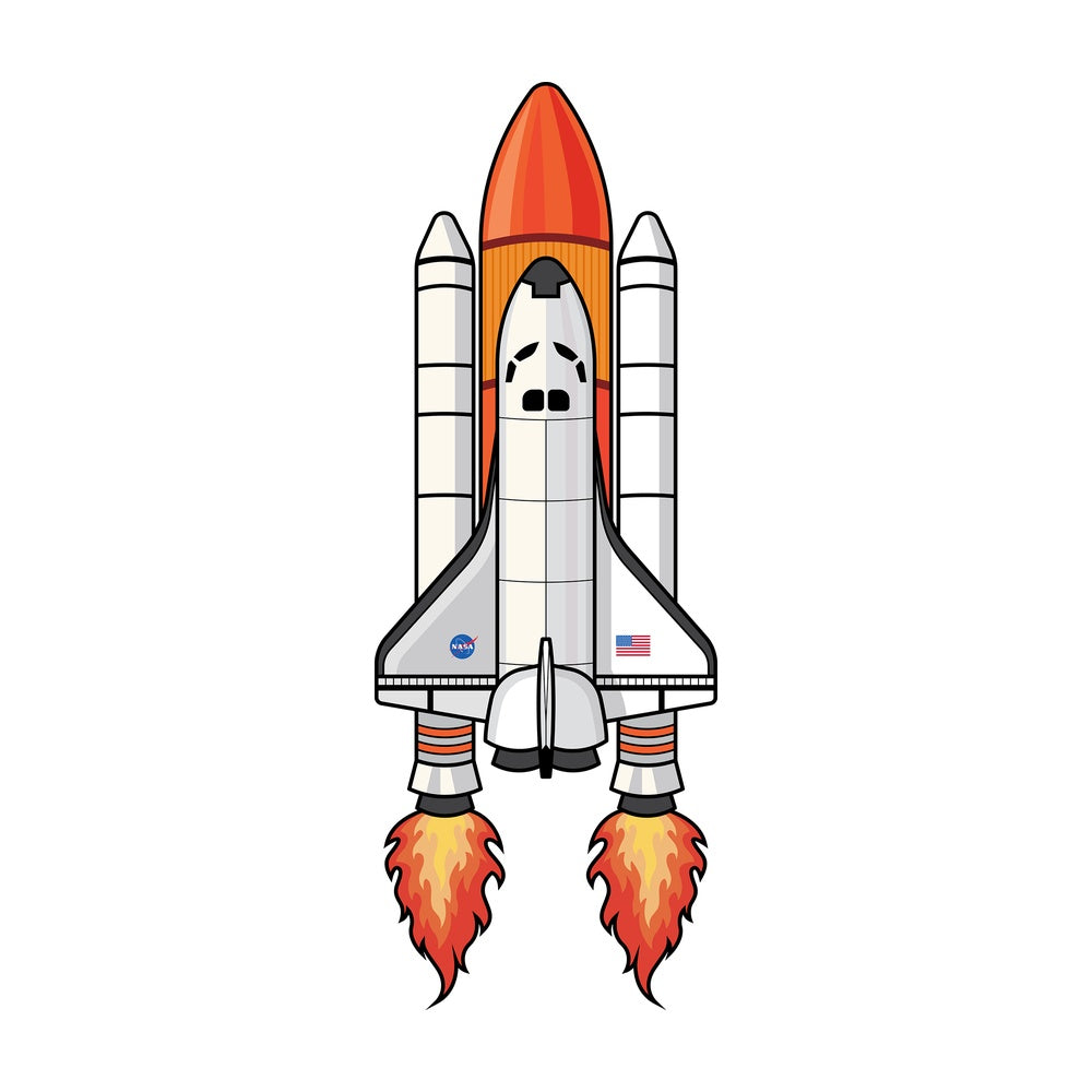 NASA space shuttle right after launch. PNG - JPG and vector EPS (infinitely scalable).