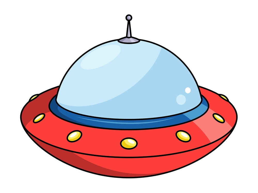 Cartoon flying saucer. PNG - JPG and vector EPS (infinitely scalable).