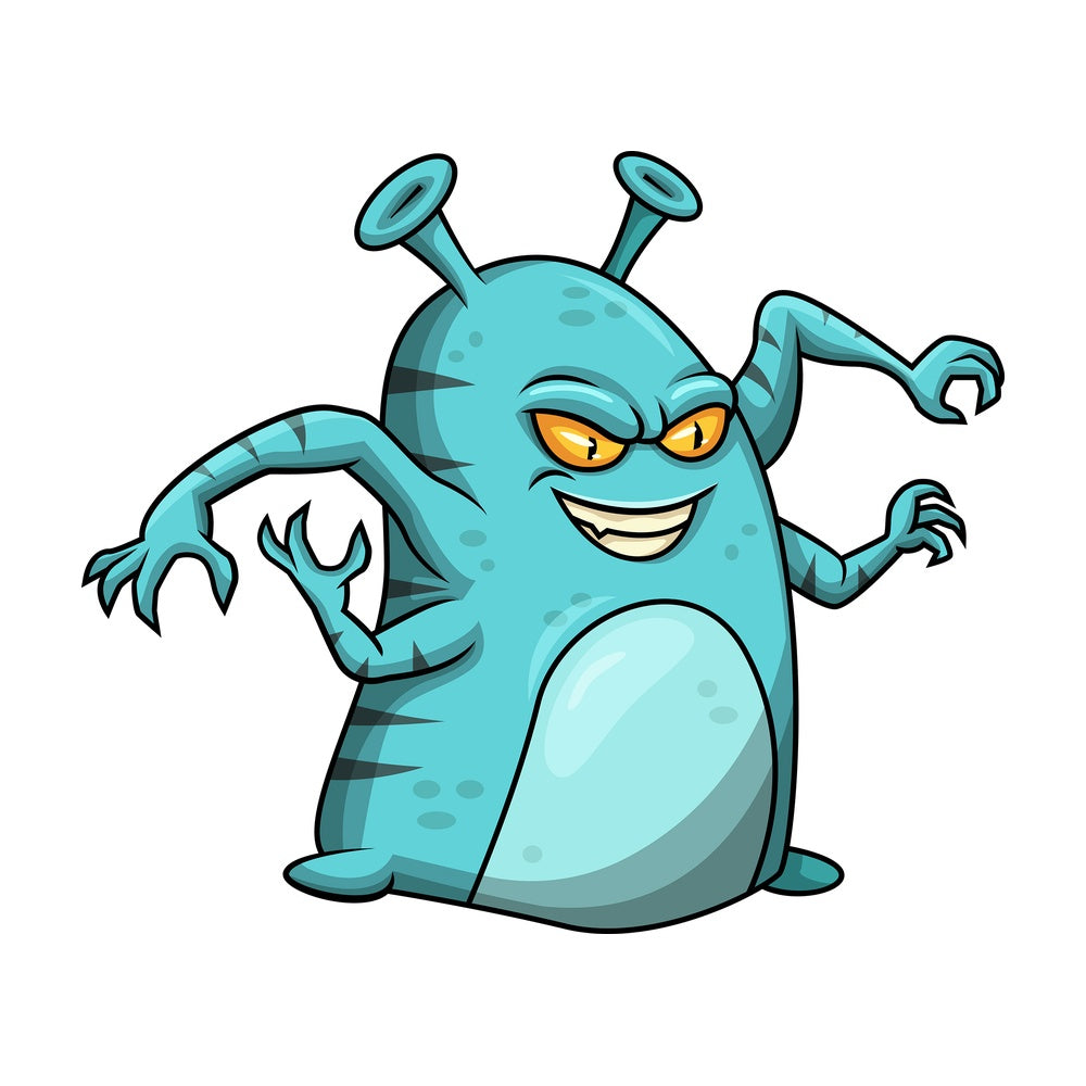 Creepy alien monster. Transparent PNG - JPG - vector EPS (infinitely scalable).