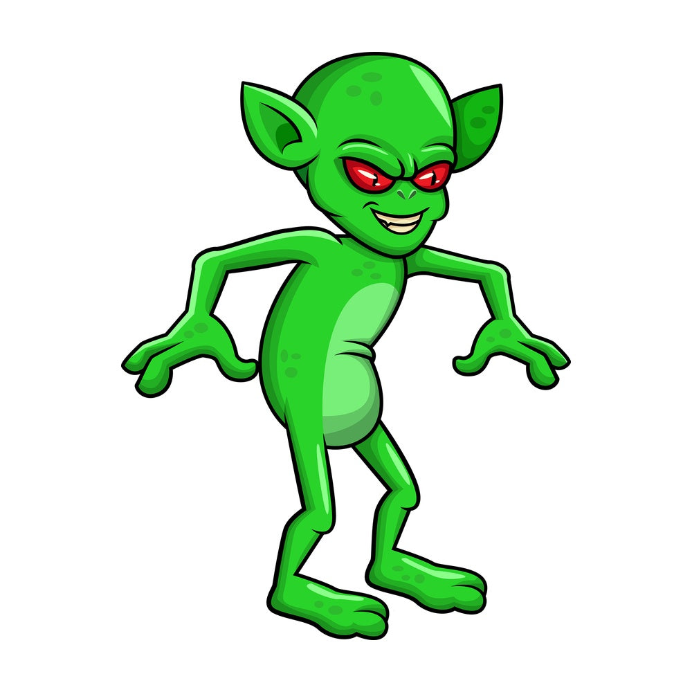 Scary alien creature. Transparent PNG - JPG - vector EPS (infinitely scalable).