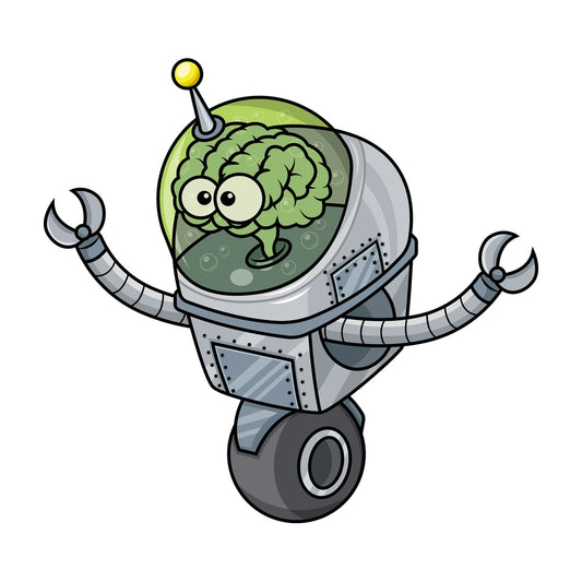 Bionic robot cartoon. Transparent PNG - JPG - vector EPS (infinitely scalable).