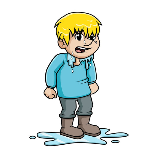 Man caught in the rain without umbrella. PNG - JPG and vector EPS (infinitely scalable).