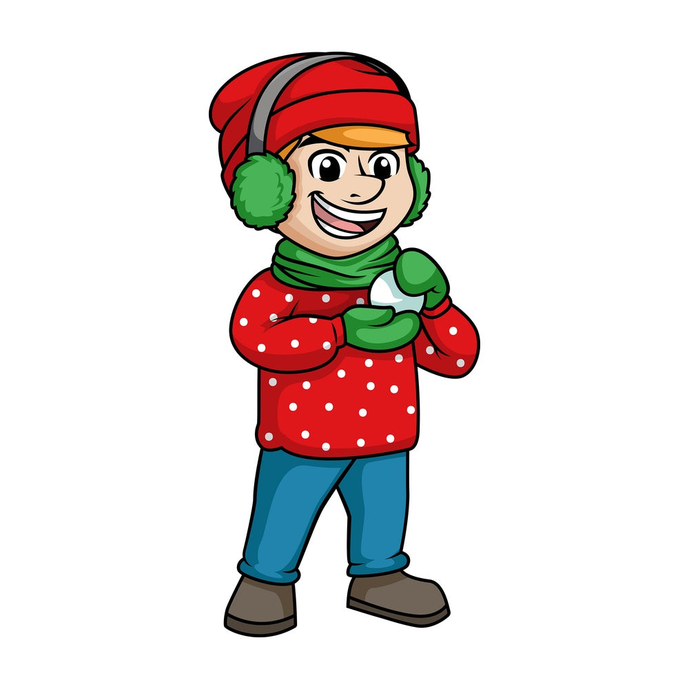 Man making a snowball. PNG - JPG and vector EPS (infinitely scalable).