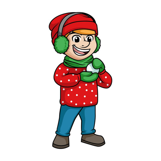 Man making a snowball. PNG - JPG and vector EPS (infinitely scalable).