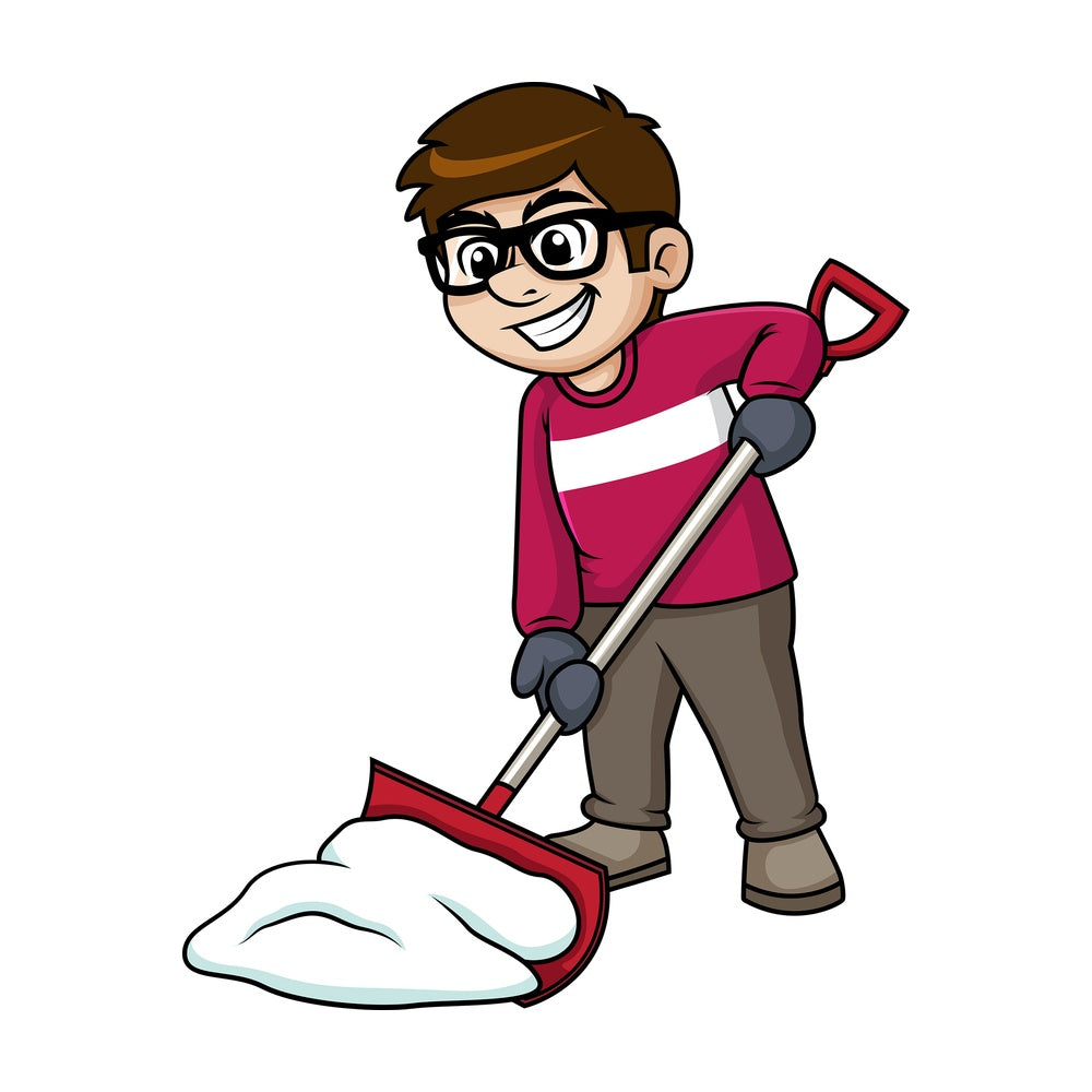 Man shoveling snow. PNG - JPG and vector EPS (infinitely scalable).