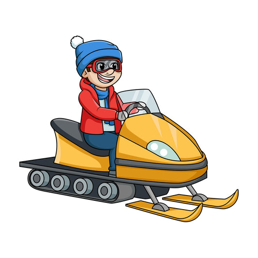 Man on a snowmobile. PNG - JPG and vector EPS (infinitely scalable).