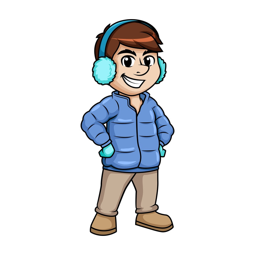 Man dressed for winter. PNG - JPG and vector EPS (infinitely scalable).