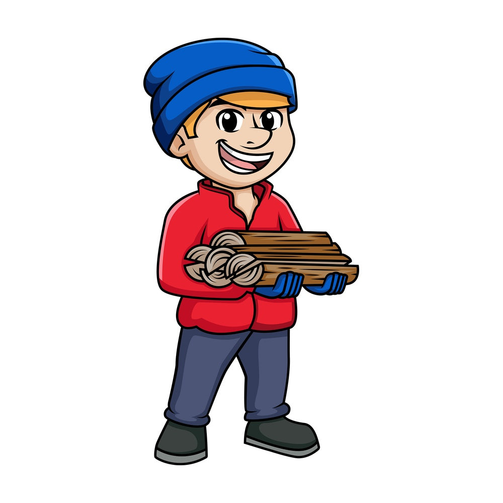 Man carrying firewood. PNG - JPG and vector EPS (infinitely scalable).