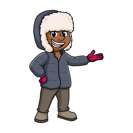 Black guy in winter clothes. PNG - JPG and vector EPS (infinitely scalable).