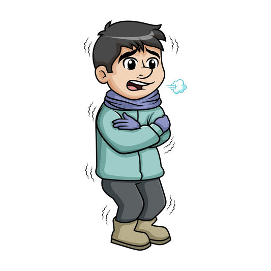 Man shivering from winter cold. PNG - JPG and vector EPS (infinitely scalable).