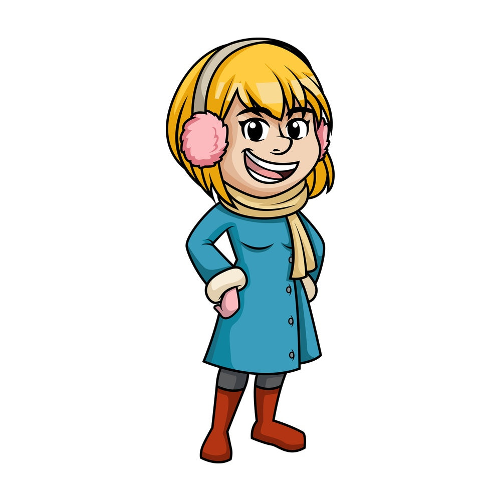 Woman in winter clothes. PNG - JPG and vector EPS (infinitely scalable).