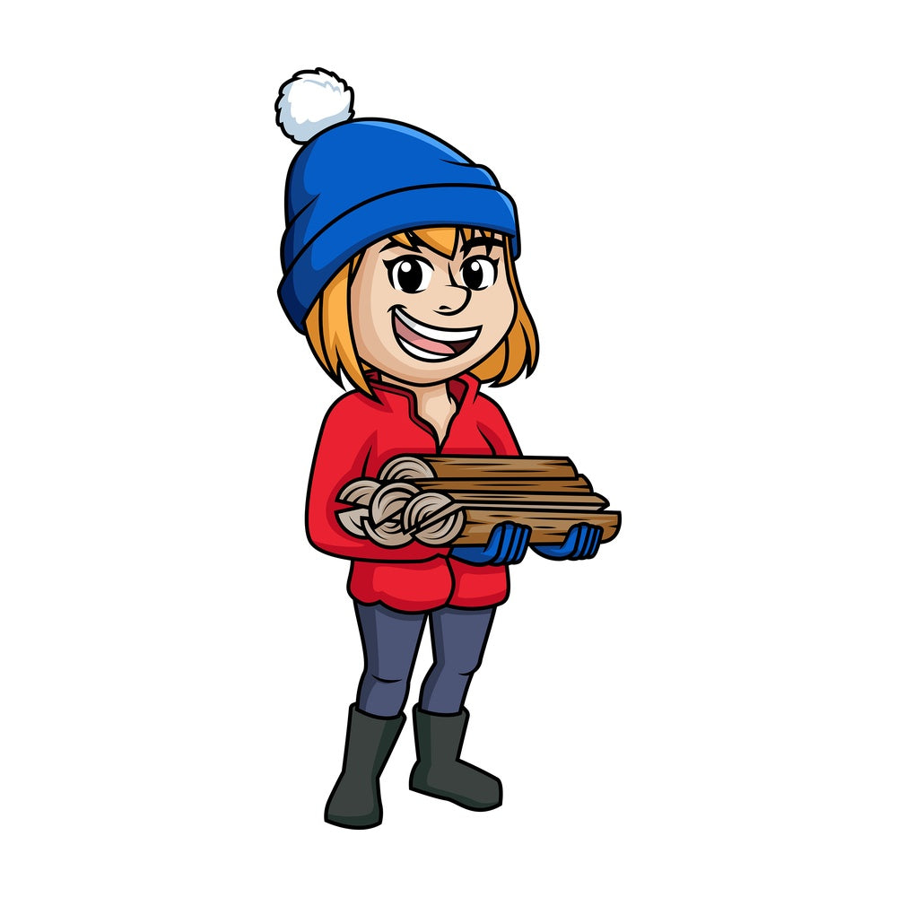 Woman carrying firewood. PNG - JPG and vector EPS (infinitely scalable).