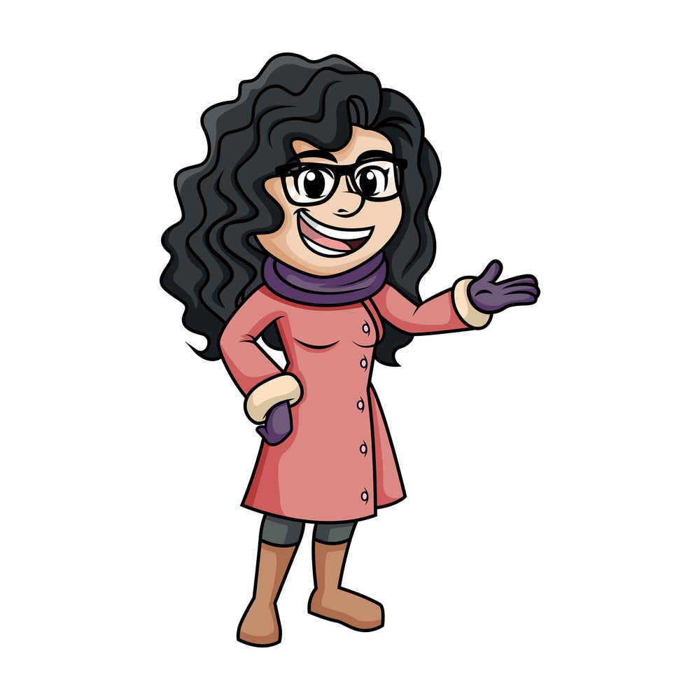 Woman wearing winter coat. PNG - JPG and vector EPS (infinitely scalable).
