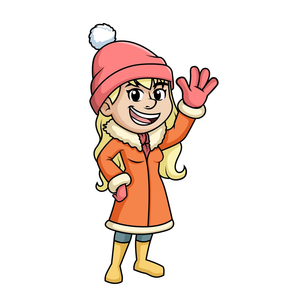 Cute woman in winter clothing. PNG - JPG and vector EPS (infinitely scalable).