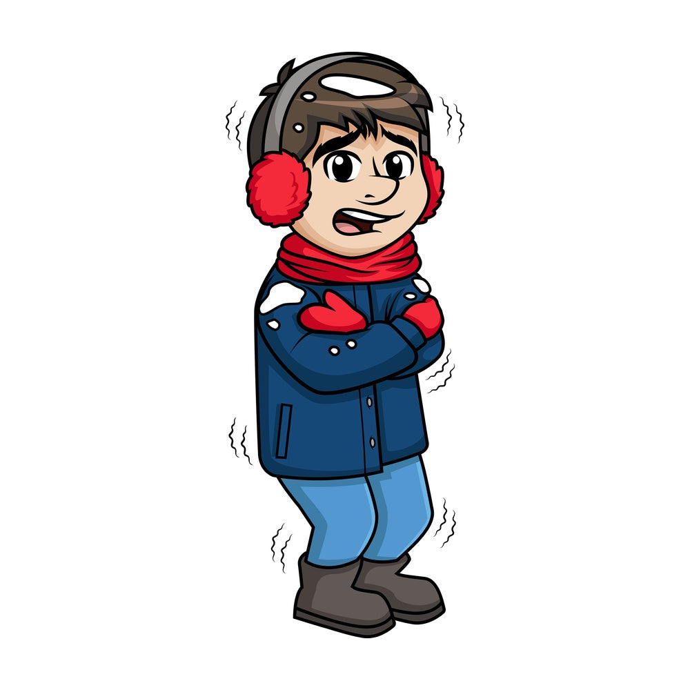 Man feeling cold out in the snow. PNG - JPG and vector EPS (infinitely scalable).
