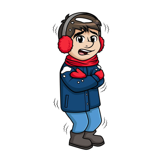 Man feeling cold out in the snow. PNG - JPG and vector EPS (infinitely scalable).