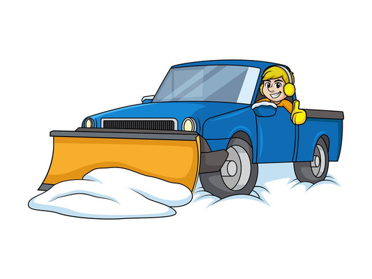 Man in snow plow vehicle. PNG - JPG and vector EPS (infinitely scalable).