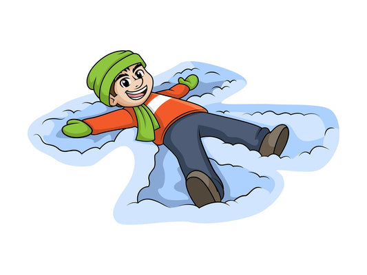Man making a snow angel. PNG - JPG and vector EPS (infinitely scalable).