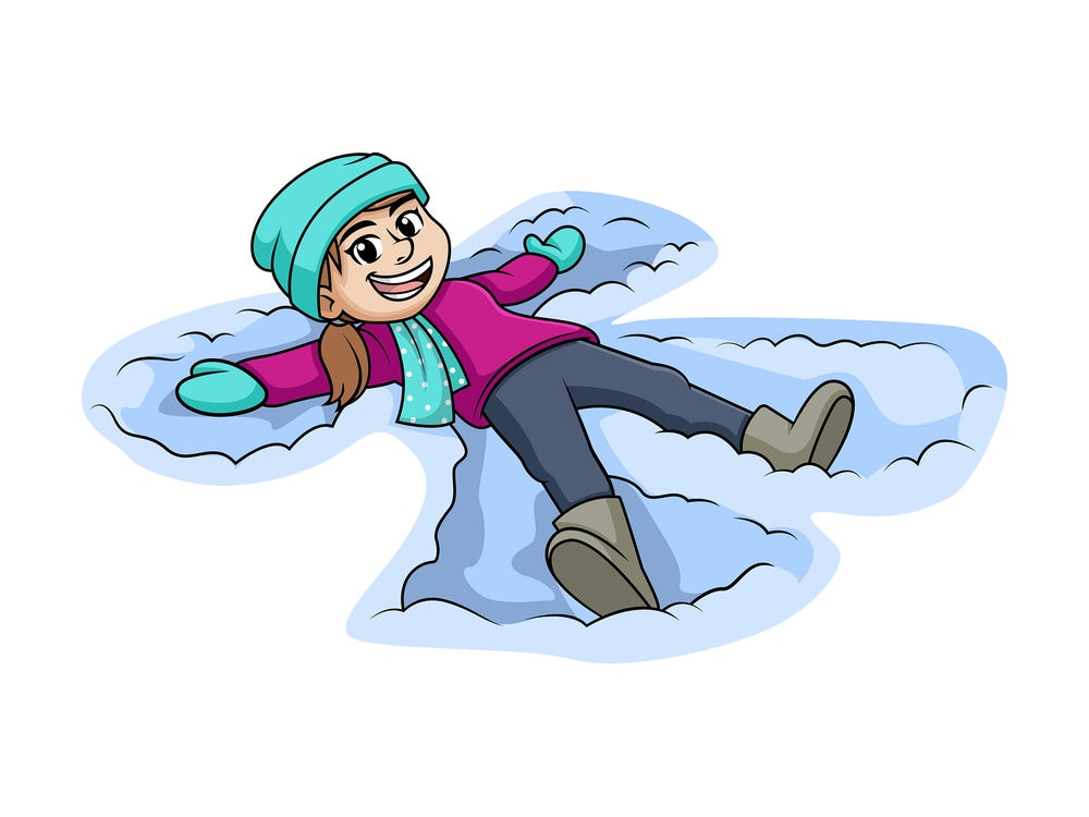 Woman making a snow angel. PNG - JPG and vector EPS (infinitely scalable).