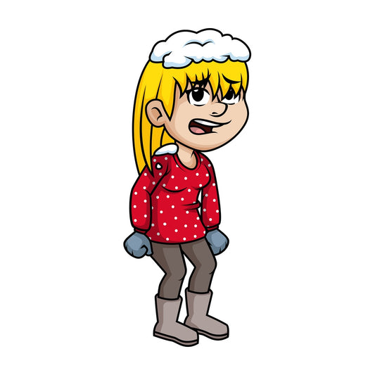 Woman with snow on her head. PNG - JPG and vector EPS (infinitely scalable).