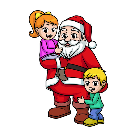 Santa claus with kids. PNG - JPG and vector EPS (infinitely scalable).