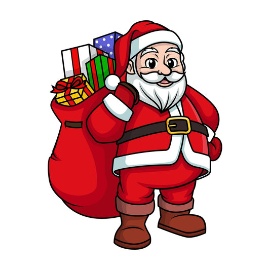Santa claus bearing gifts. PNG - JPG and vector EPS (infinitely scalable).