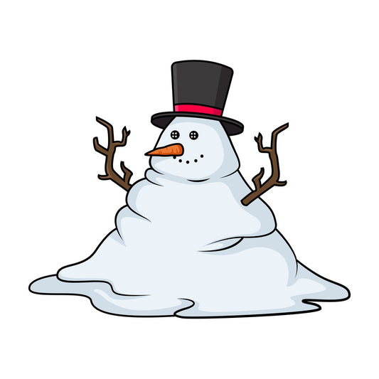 Melting snowman. PNG - JPG and vector EPS (infinitely scalable).