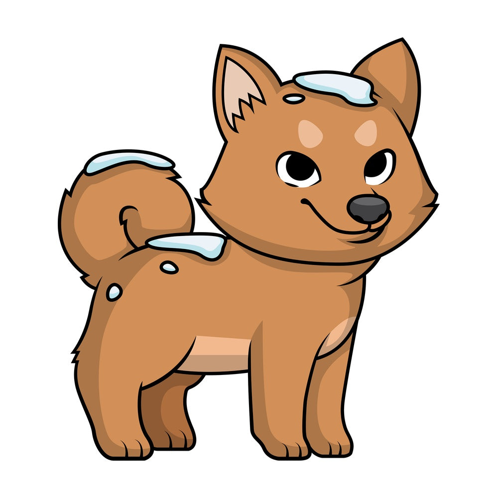 Cute dog out in the snow. PNG - JPG and vector EPS (infinitely scalable).