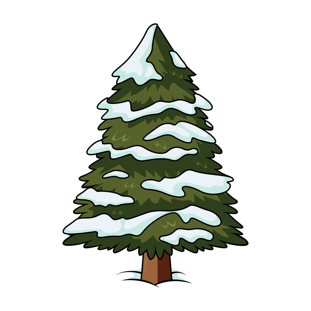Christmas tree with snow on it. PNG - JPG and vector EPS (infinitely scalable).