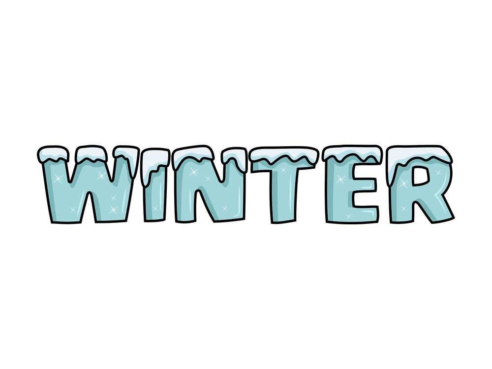 Word winter with letters made of ice. PNG - JPG and vector EPS (infinitely scalable).
