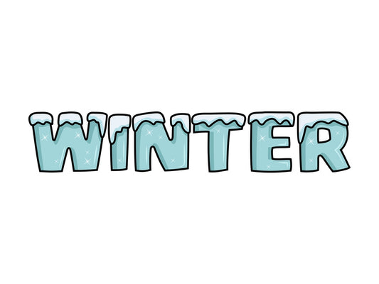 Word winter with letters made of ice. PNG - JPG and vector EPS (infinitely scalable).