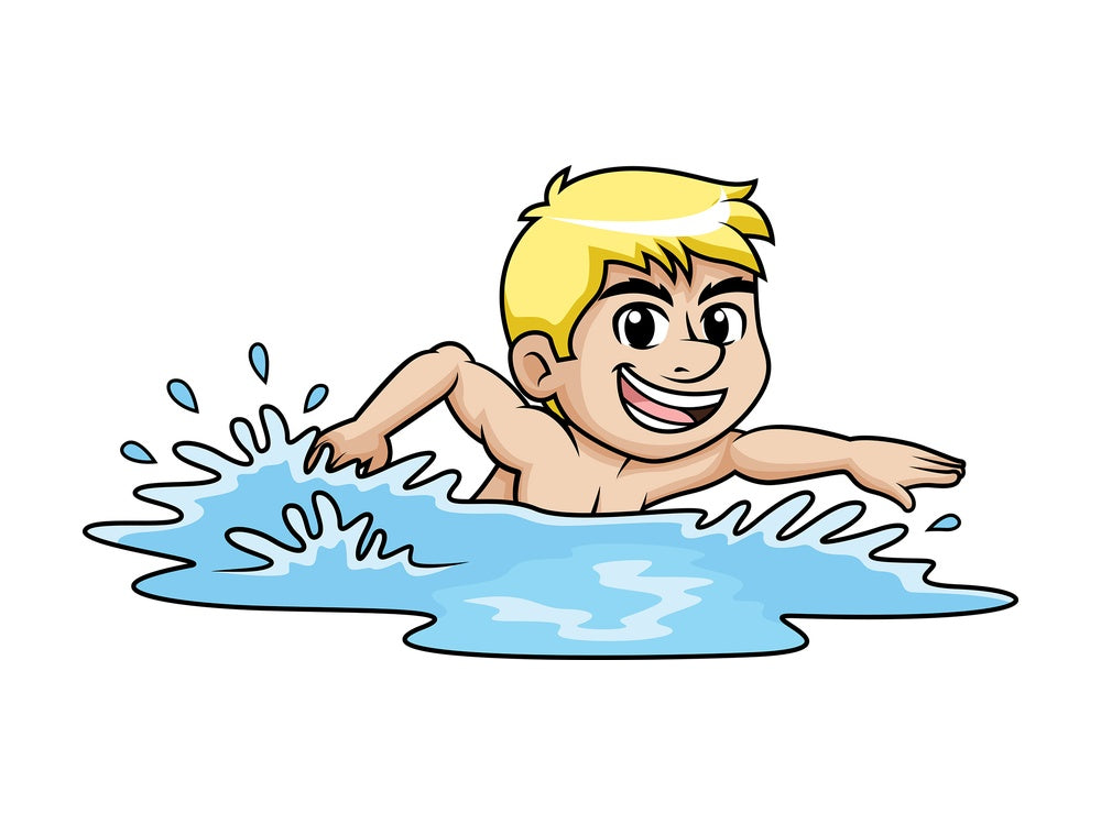 Man swimming in the sea. PNG - JPG and vector EPS file formats (infinitely scalable). Image isolated on transparent background.
