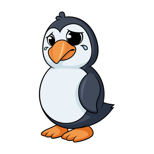 Crying penguin cartoon. PNG - JPG and vector EPS (infinitely scalable).