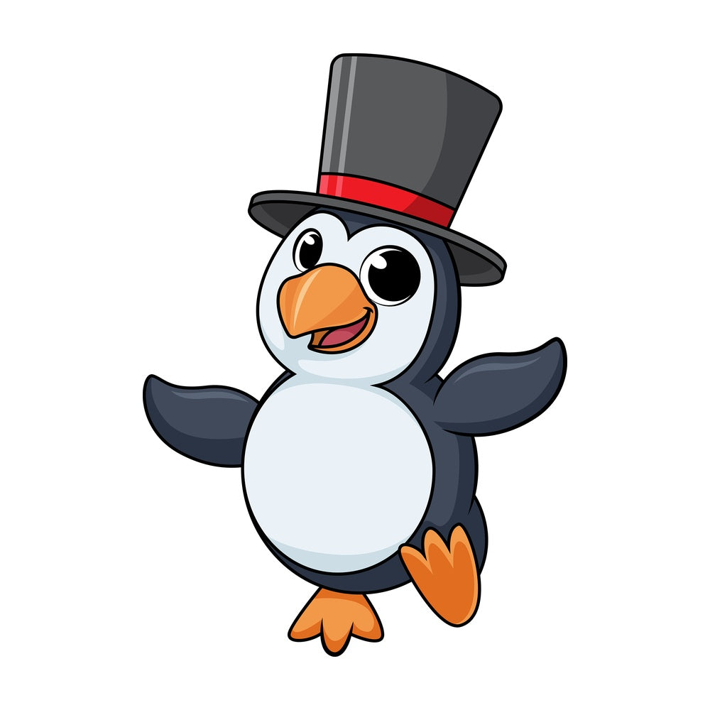 Dancing penguin cartoon. PNG - JPG and vector EPS (infinitely scalable).