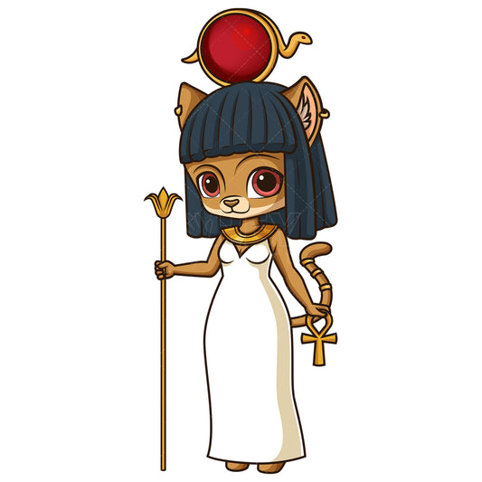 Royalty-free stock vector illustration of the ancient egyptian god tefnut.