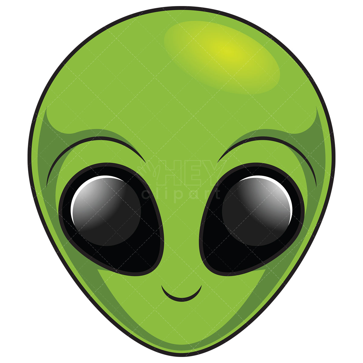 Cute Alien Head Cartoon Vector Illustration - Download Image Now ...