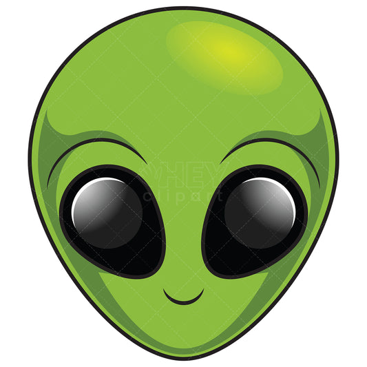 Royalty-free stock vector illustration of a cute alien head.