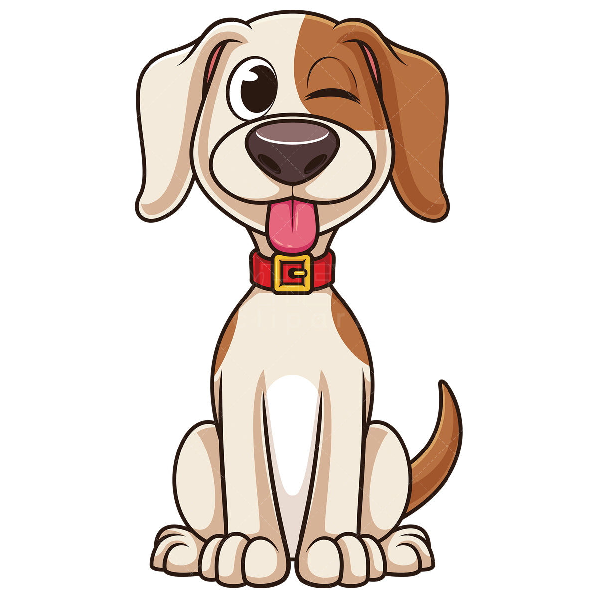 Royalty-free stock vector illustration of a cute little dog sitting.