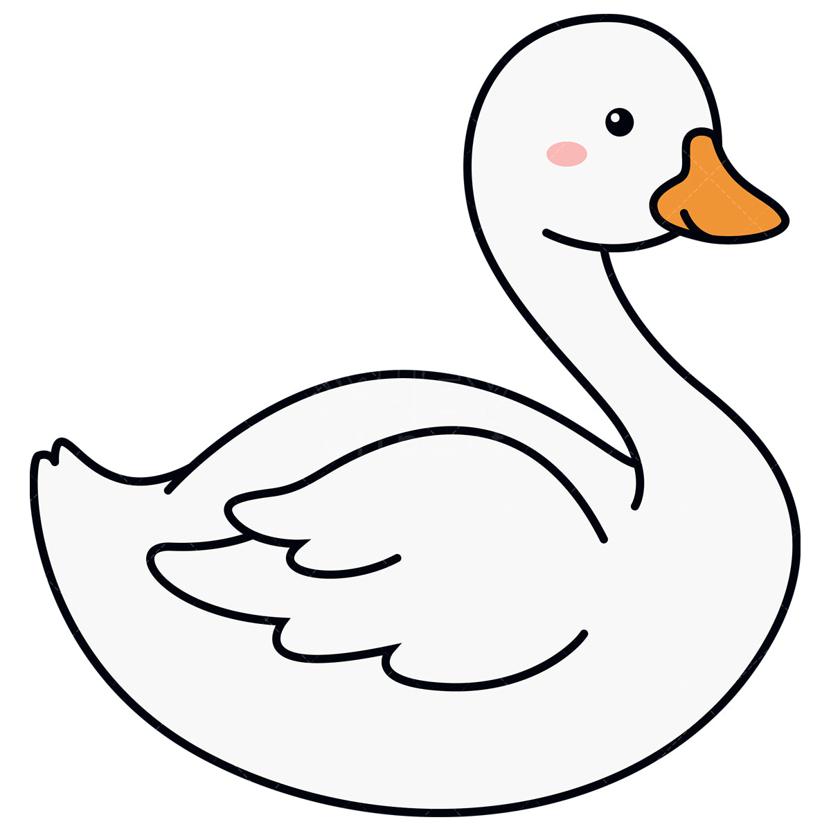 Royalty-free vector illustration of a cute white swan.