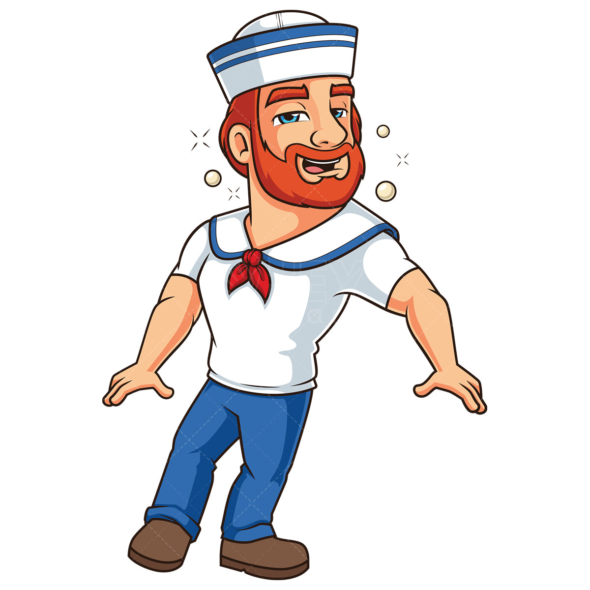 Royalty-free stock vector illustration of a drunk sailor.