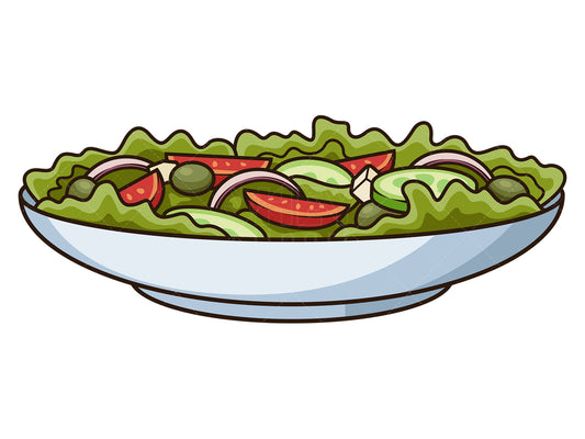 Royalty-free stock vector illustration of a green salad.